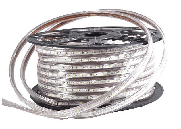 FINAL SALE - Limited 30-day Warranty- Price Drop 10%- LUMIPRO 2835 Series Rope Light pin width: 8mm Input:120V 6.5watt/meter 50meter/roll Cut length 20in 860Lm/m IP65 Size (W)15x(D)8mm.