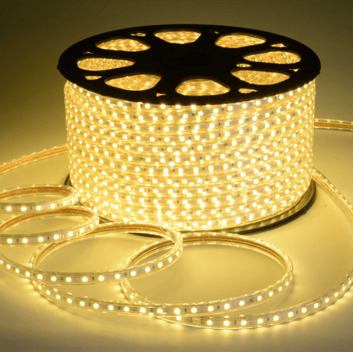 120-Chip SMD2835 High-Voltage LED Rope Light Strip, 10W/m, IP67, 4000K
