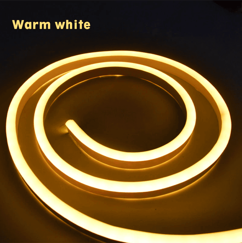 Silicone LED Neon Rope Light, 10×20mm, 12VDC, 8.5W/m, Warm White, IP67, 20m Roll