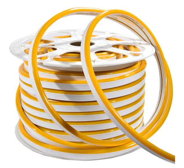 Flexible LED Neon Strip, Yellow, 120V, 8W/Yard, IP65, 50m Roll