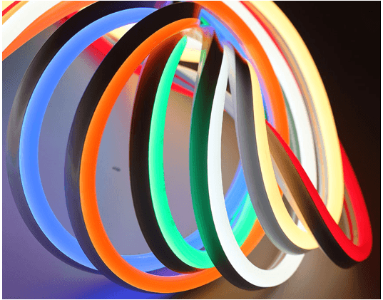 RGB LED Neon Flex Strip, 15mm, 8W/m, 120VAC, IP65 Outdoor, 50m Roll