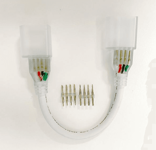 RGB 2-Way LED Strip Connector, 6-Inch Jumper for 15cm Neon Flex