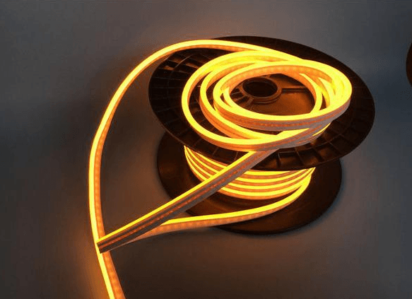 Lumipro M-N6 Series, 6mm led neon rope light, Golden Yellow, 12vdc, 40watts, W6*H12mm, 5m/roll, 8watt/m, 120 chip/m, SMD2835, 450lm/m, 30,000 hour lifetime, IP67, cETLus, CE, RoHS, 3 yr warranty
