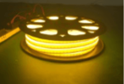 6mm LED Neon Rope Light, 12VDC, 8W/m, Golden Yellow, IP67, 30m Roll