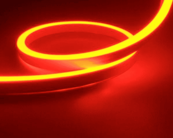 6mm LED Neon Rope Light, 12VDC, 8W/m, Orange, IP67 Silicone, 30m Roll