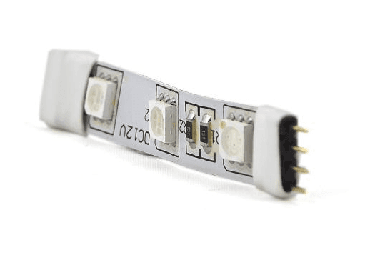 Discontinued Item- LED Strip +12V B R G 2in inches 5cm IP20 0.72 watts 3 LEDs strip with connectors