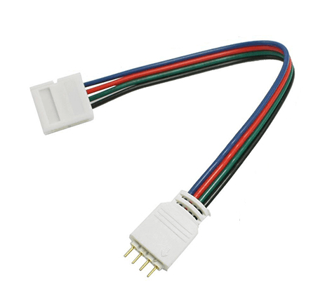 RGB 4-Pin Connector Clip Cable, 10 In. — 5-Pack