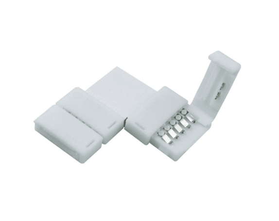 L-Corner Connector for 12mm RGBW LED Strip, 5-Conductor PC Board (5-Pack)