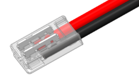 Strip to Cable Transparent Connector, 2-Pin 5mm COB IP20 Strip Light (5-Pack)