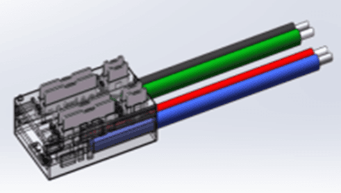 RGB 4 Pin connector for IP20 10mm cob strip, with cable (L)6", strip to wire 5 pcs/bag