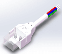Strip to cable transparent conector one side with 15cm wire only for 4PIN-10mm- PCB, max use: 4A 4PIN RGB COB Waterproof strip light 5PCS/Bag