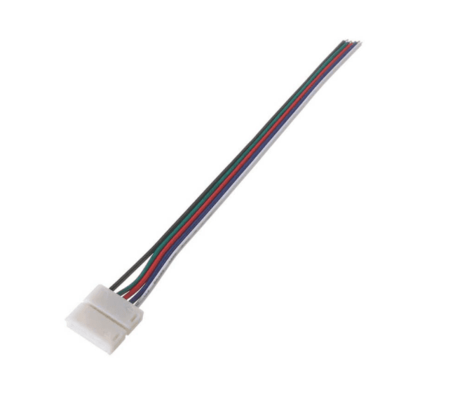 5 Wires 6", 1 end Connectors 12mm PC Board RGBW