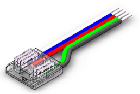Strip to cable transparent connector one side with 15cm wire only for 5PIN-12mm-PCB COB RGBW IP20 strip light,max use 4A 5PCS/bag