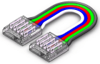 Strip to strip transparent connector 15cm wire in the middle of connectors only for 5PIN-12mm-PCB COB RGBW IP20 strip light,max use 4A 5PCS/bag