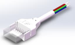 IP65 6-Pin Connector for RGBCCT LED Strip, 12mm FPC, AWG20, Open Wire (5-Pack)