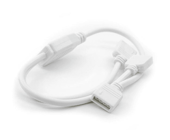 RGB 1-Female to 2-Female Extension Cable, 12 In., LED Strip Splitter