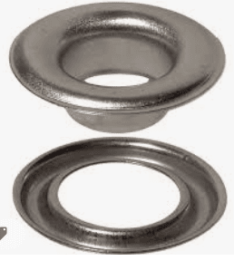 Outdoor Grommet #2 Chrome-Plated Copper, 10mm Hole / 21mm OD, 500 pcs/bag