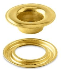Outdoor Grommet #2 Gold Copper Finish, 10mm Hole / 21mm OD, 500-Piece Bag