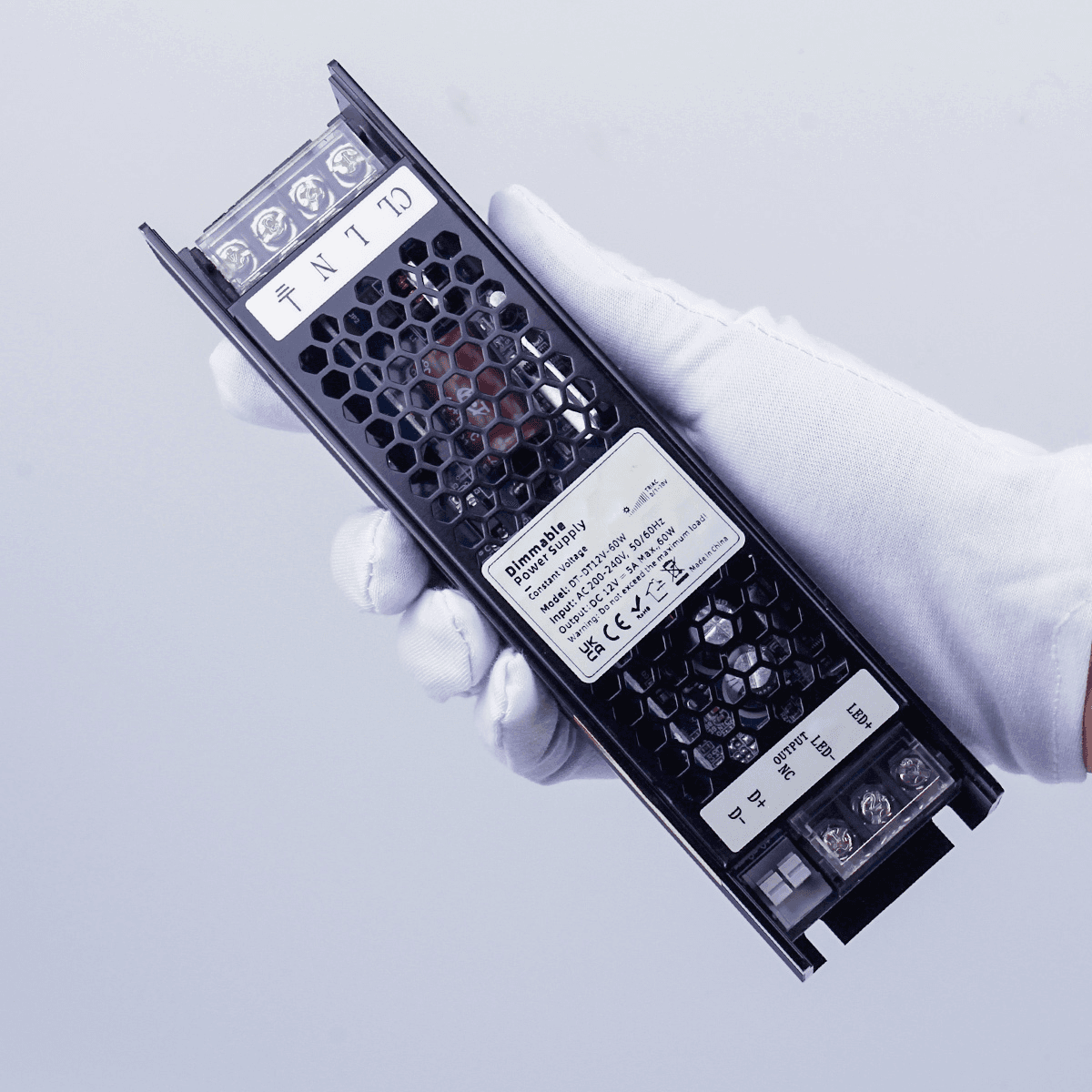 60W 24V DC Dimmable LED Driver, Triac & 0-10V, IP20, 2.5A Output