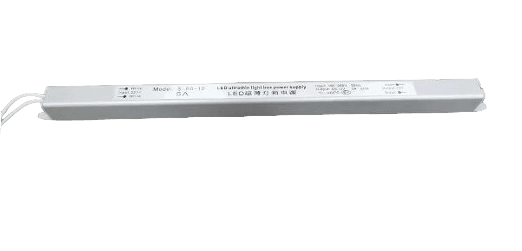 Poli 12V 60W Slim LED Power Supply 120-240VAC Input - 12.2inx0.7inx0.7in
