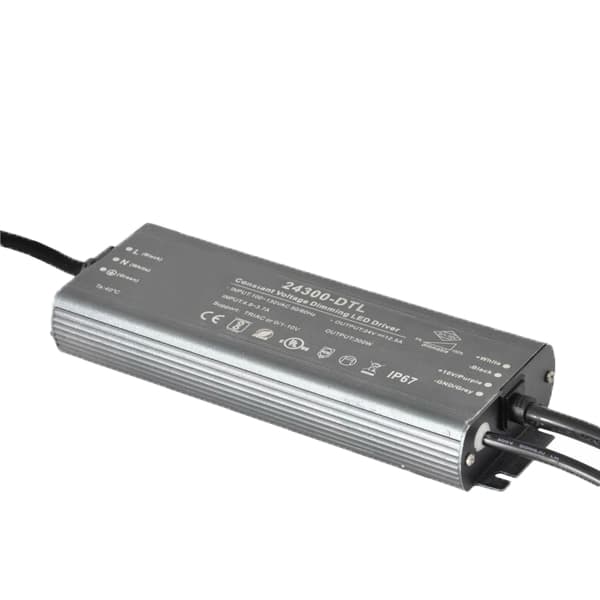 Outdoor LED Power Supply 300W, 24VDC, Triac/0-10V Dimmable, IP67 UL Listed
