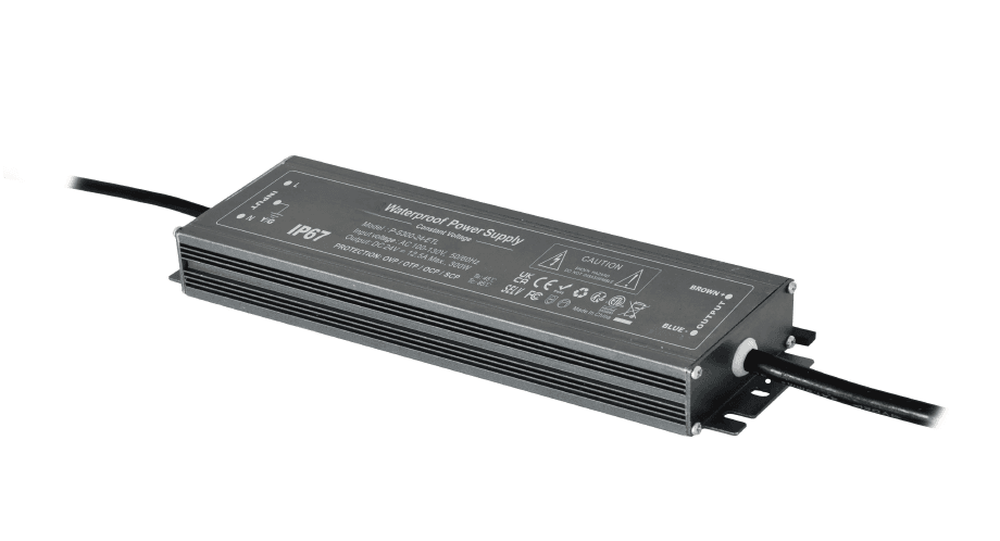 300W 24VDC IP67 Outdoor LED Power Supply, Ultra-Thin, 100-130VAC