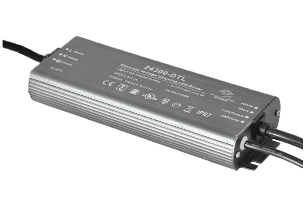300W 12VDC Waterproof LED Power Supply, 100-130VAC Input, IP67, UL Listed