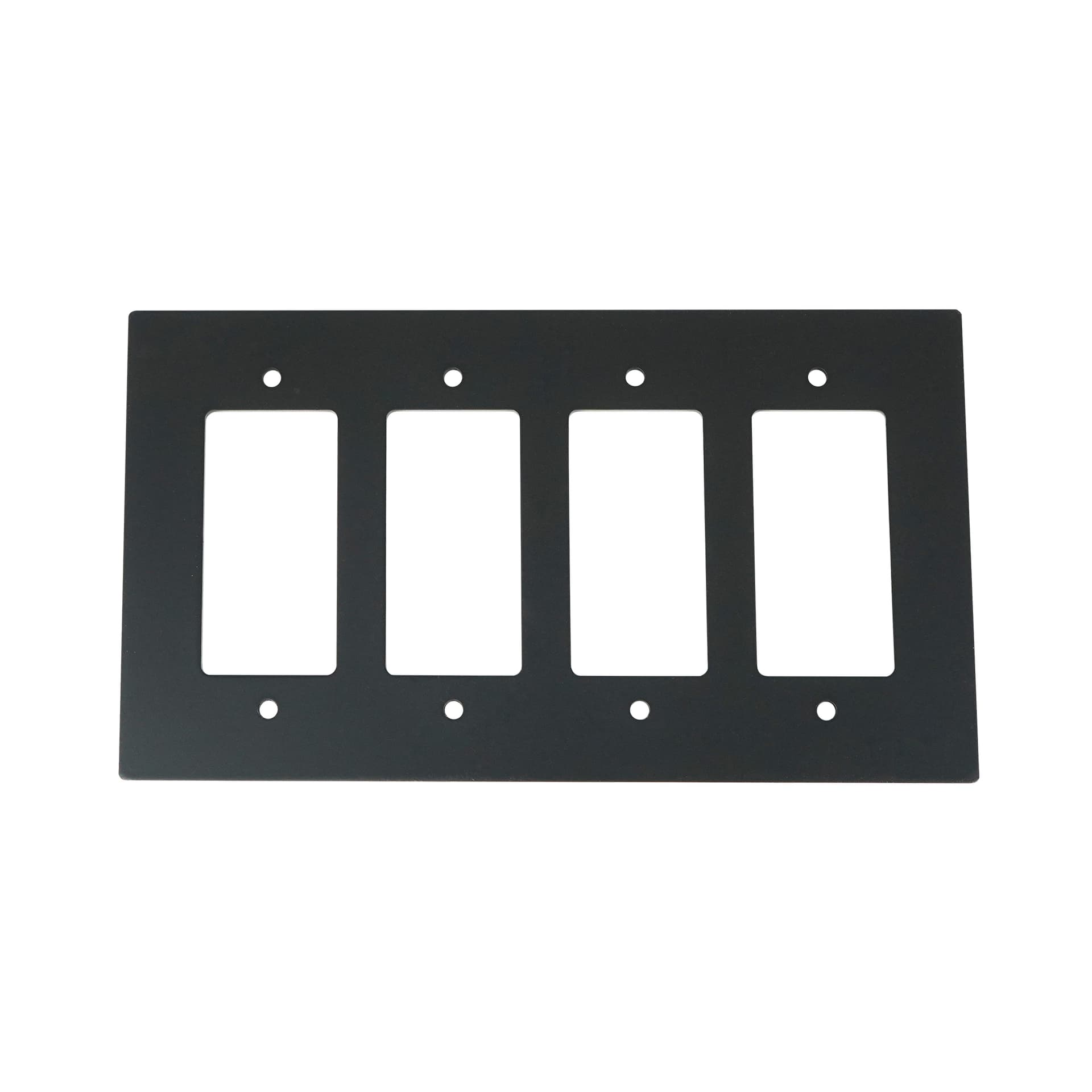 4-Gang Wall Plate, Black with Angled Gold Finish