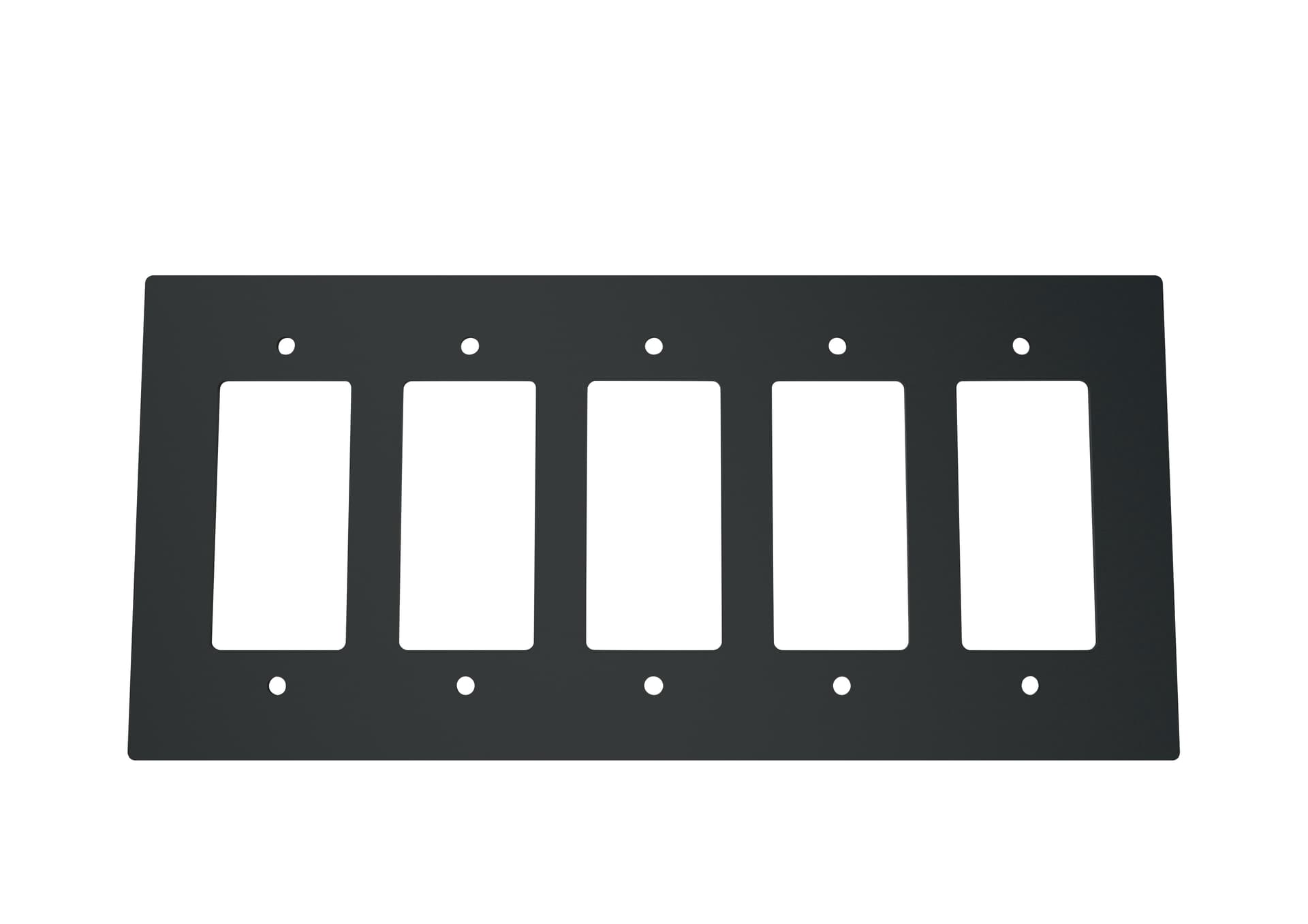 Black Angled Gold 5-Gang Wall Plate, Multi-Device Cover