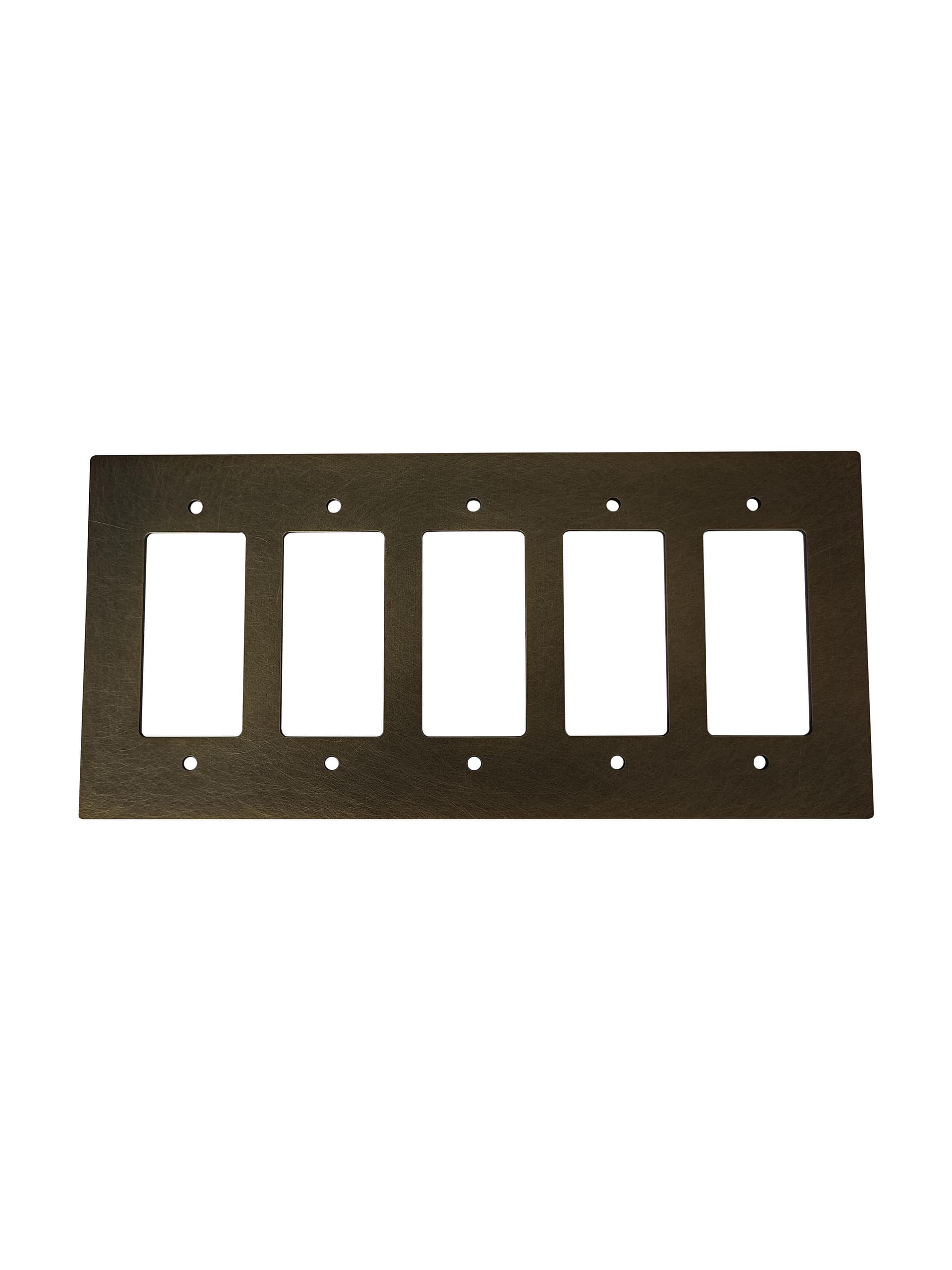 Five-Gang Wall Plate, Bronze Finish with Patina, Vintage Style