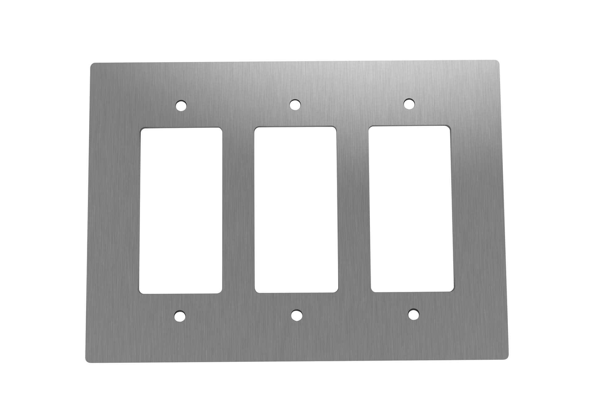Stripped Brass 3-Gang Wall Plate for Switch and Outlet Assemblies