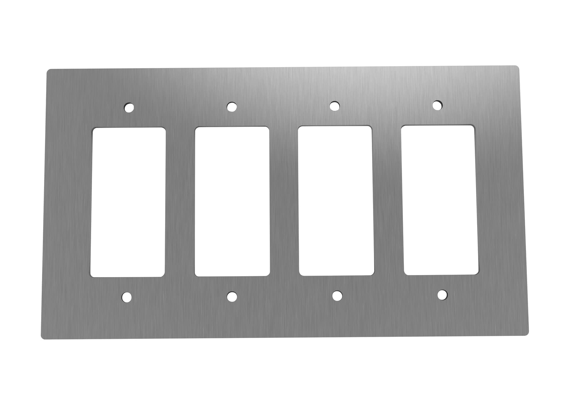 Stripped Brass 4-Gang Wall Plate