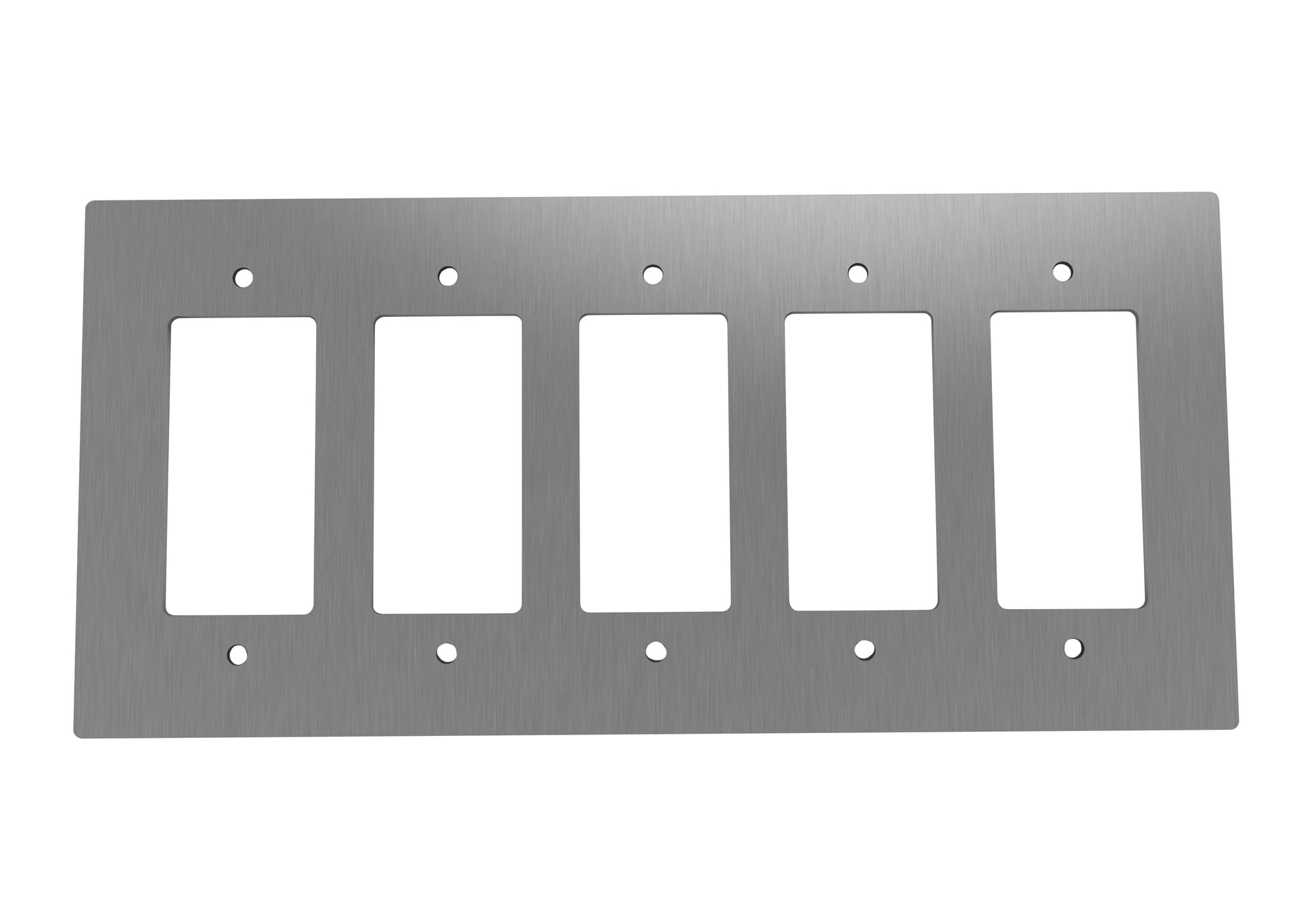 Stripped Brass 5-Gang Wall Plate