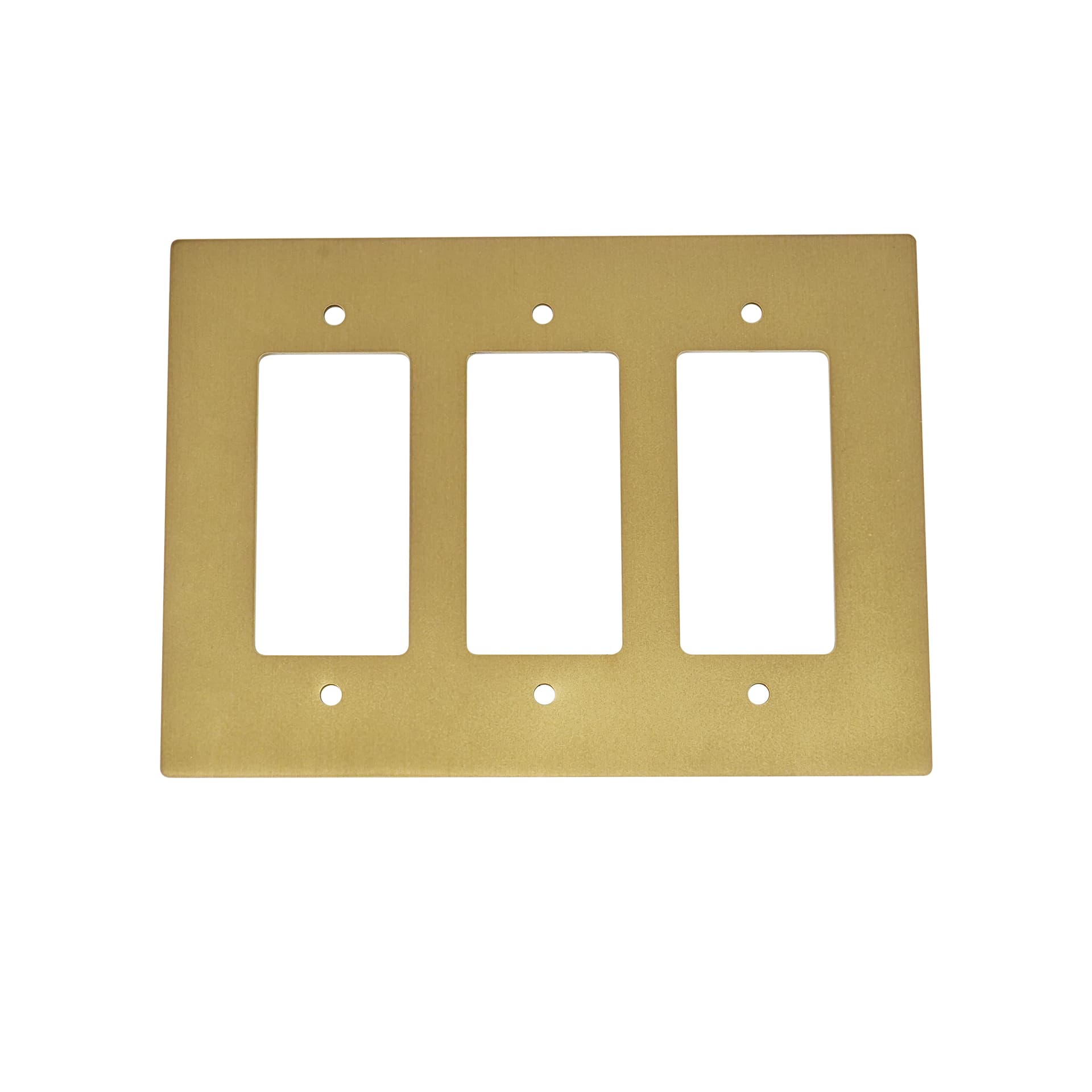 Satin Brass 3-Gang Wall Plate, Standard Electrical Box Cover
