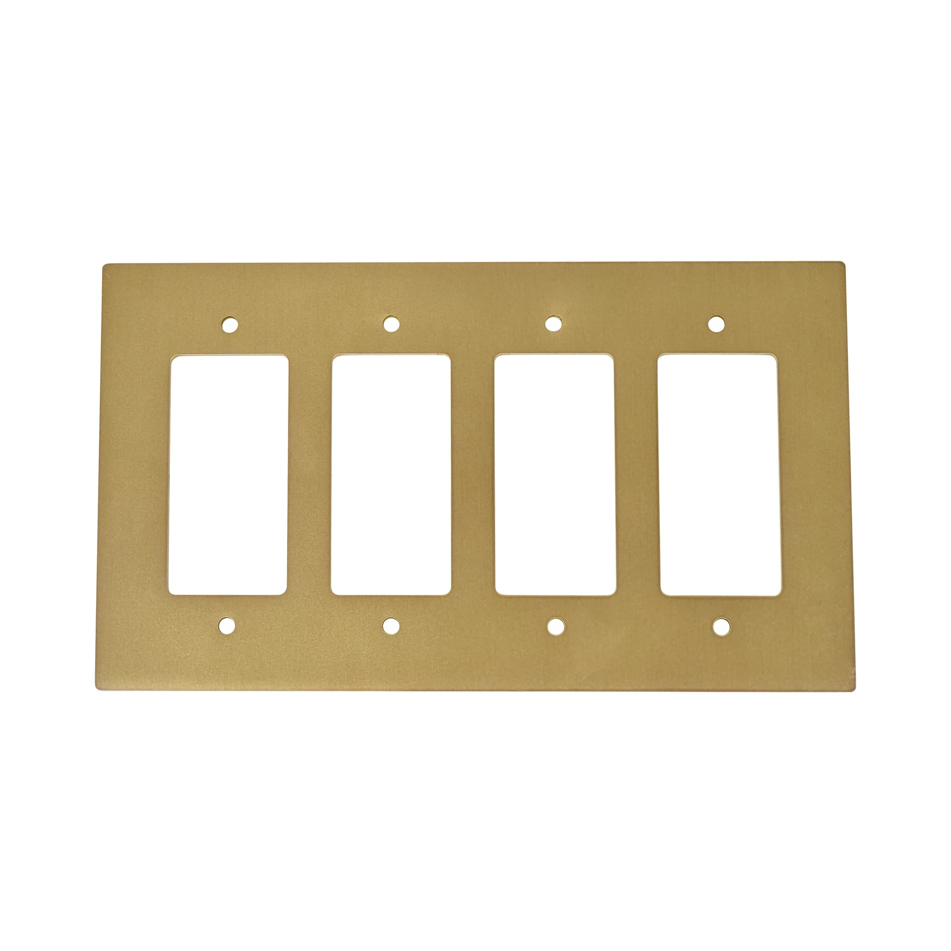 Wall Plate, 4-Gang, Satin Brass Finish