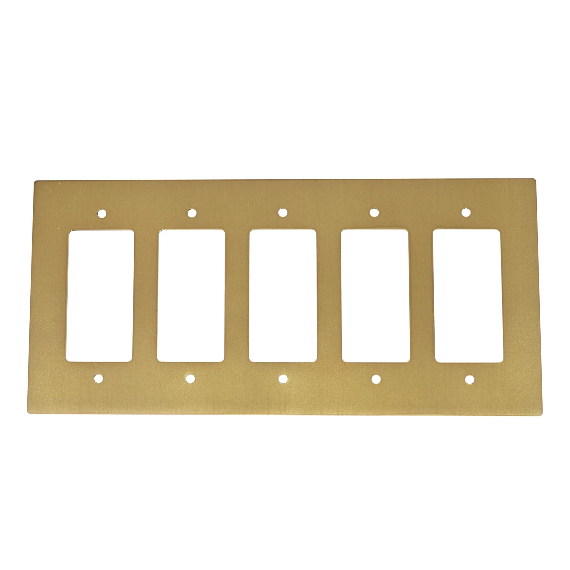 Satin Brass Wall Plate, 5-Gang