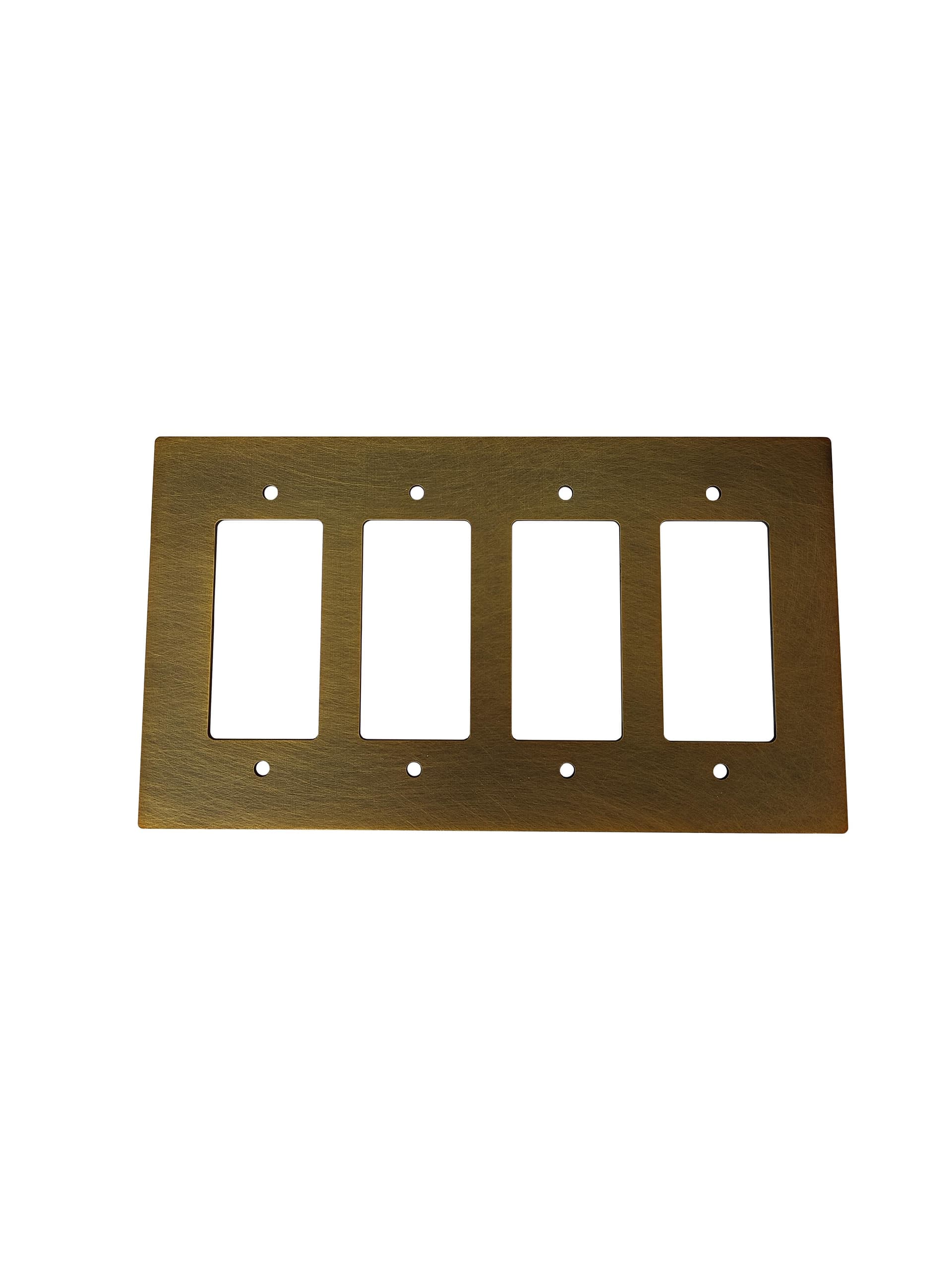 4-Gang Wall Plate, Vintage Brass Finish