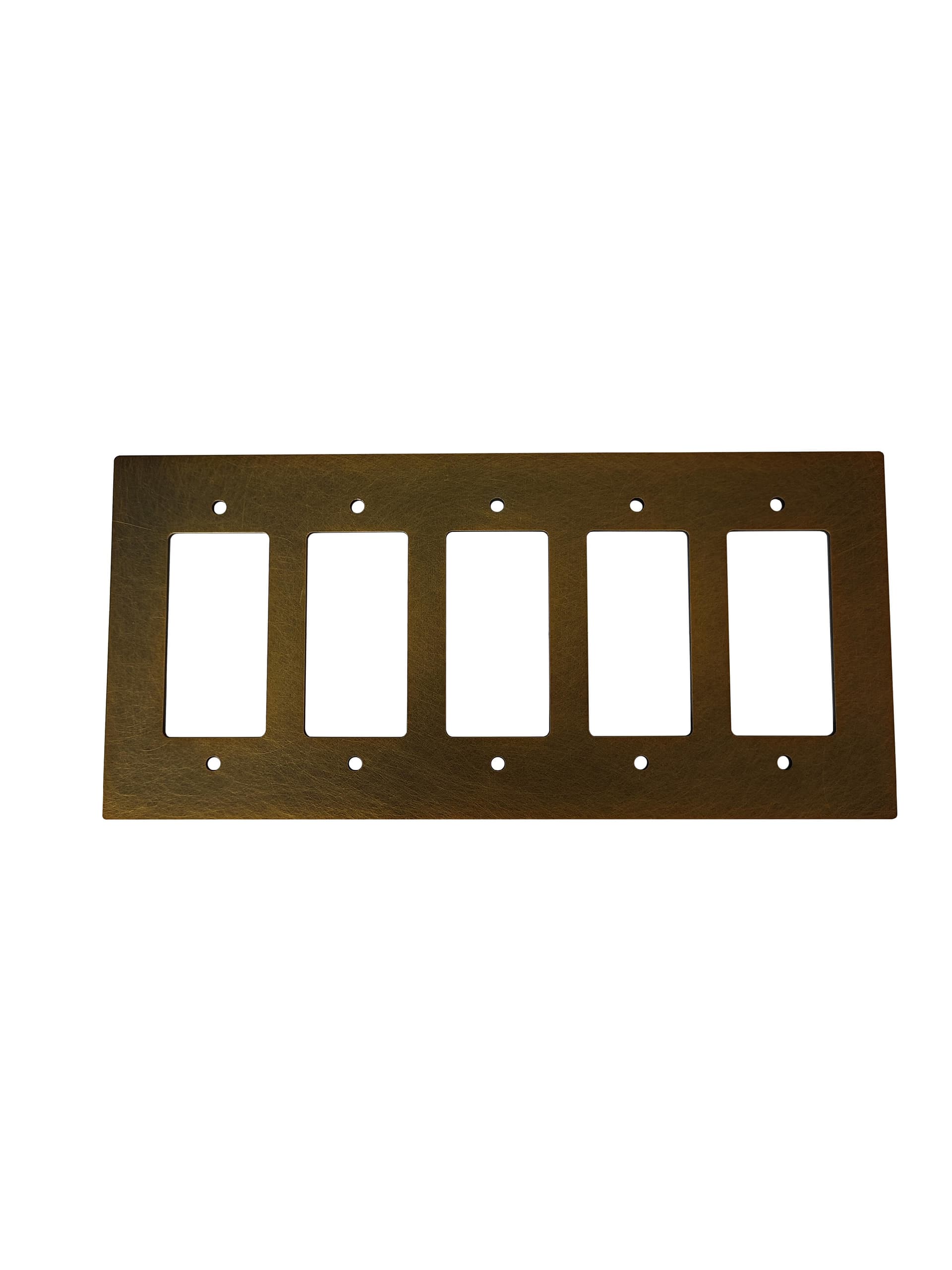 5-Gang Wall Plate, Vintage Brass Finish