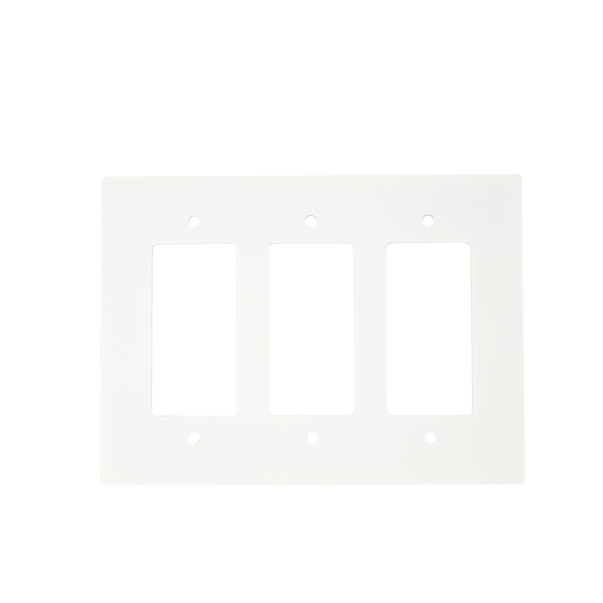 White 3-Gang Wall Plate, Three-Device Cover Plate