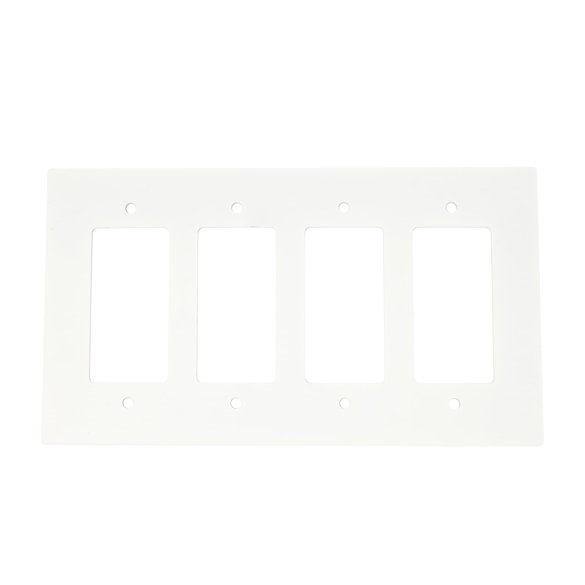 White 4-Gang Wall Plate, Four-Device Cover