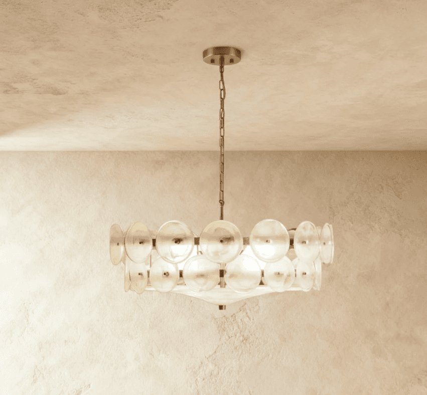 RS CHANDELIER WAMBLE Color: Crystal, Orange & Green Material: Stainless steel & Glass Dimensions: 31.4 in Weight: 20lb Load: 50W