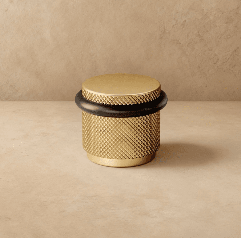 Azda Door Stop Color: Satin Brass, Dimensions: D1.4" × H1.1", Weight: 200g, 1yr Wrrty