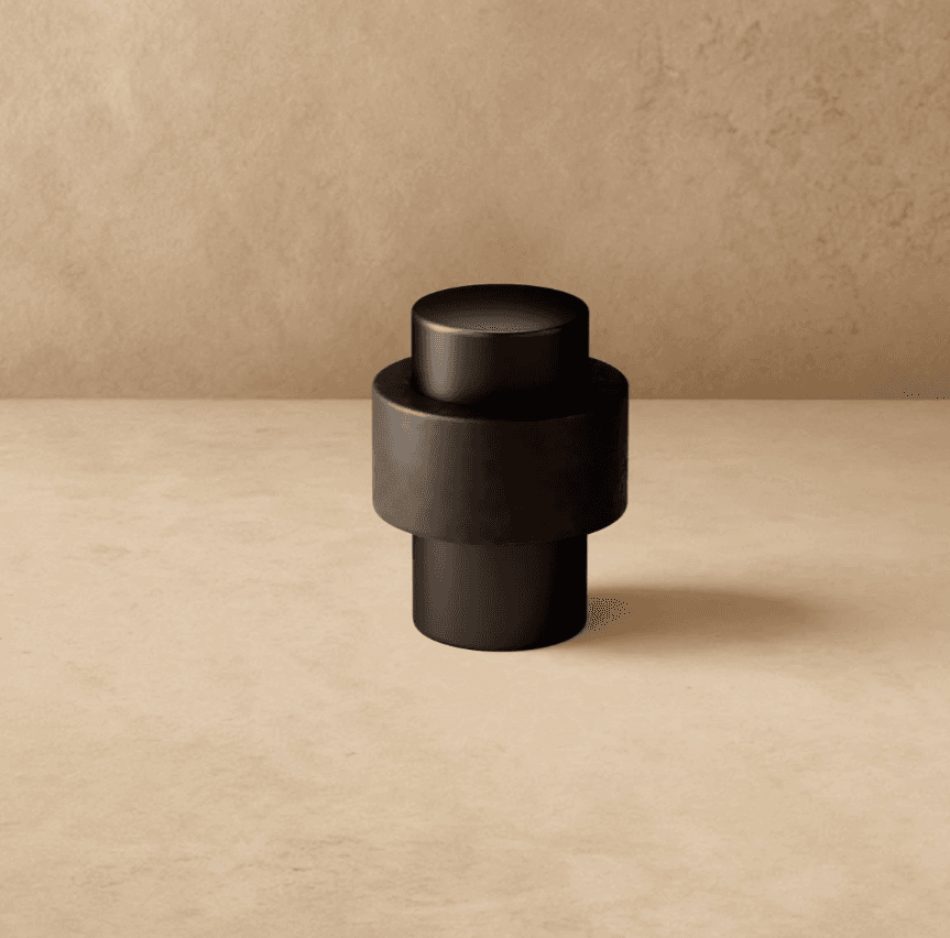 Desist Door Stop Smooth Color: Matte Black, Dimensions: D0.98" x H1.4", Finish: Brass, Weight: 120g, 1 yr Wrrty