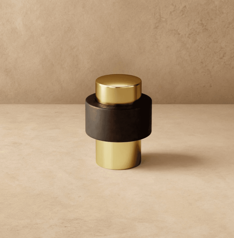 Desist Door Stop Smooth Color: Satin Brass, Dimensions: D0.98" x H1.4", Finish: Brass, Weight: 120g, 1 yr Wrrty