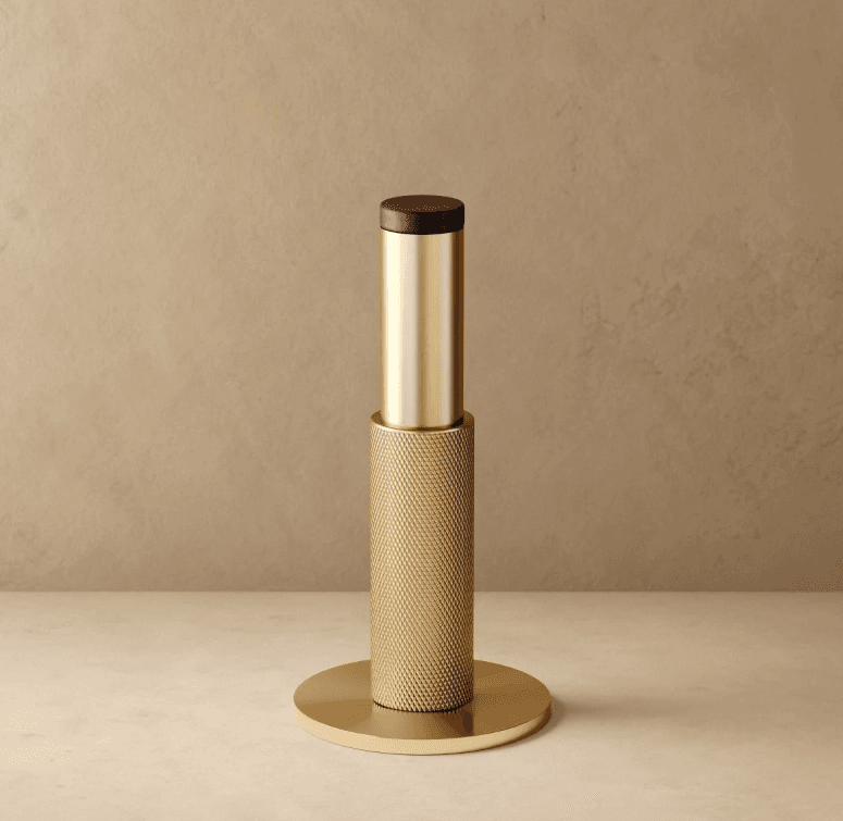 Plint Door Stop Color: Satin Brass, Dimensions: D2" × H3.9", Weight: 240g, 1 yr Wrrty