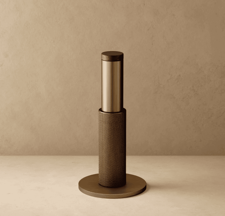 Plint Door Stop Color: Vintage Brass, Dimensions: D2" × H3.9", Weight: 240g, 1 yr Wrrty