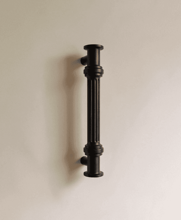 Vestige Cabinet Pull, Color: Black, Dimensions: overall 7.15", hole to hole 6", projection 1.71", 1 yr Wrrty
