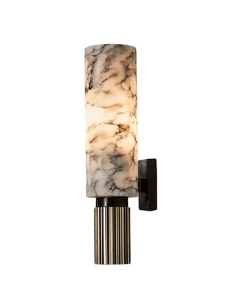 Indoor Wall Sconce, 8 W, 3000 K, 100 lm/W, Alabaster, Marble and Metal Body, E27 Socket