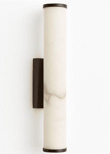 Indoor Wall Light, Alabaster & Brass, 8W Integrated LED, 3000K, 90-260VAC