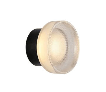 Indoor LED Wall Sconce, 5 W, 3000 K, 90-260 VAC, Gold and Black Aluminum and Glass